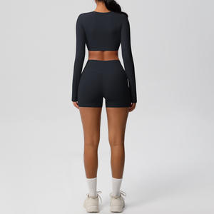 महिला जिम फिटनेस के लिए 10 रंगों के खेल सेट ने सांस लेने योग्य एथलेटिक 6 पीसी सूट को आगे बढ़ाया - Product Image 3