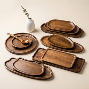 Bandejas de Servir de Madera Maciza, Forma Ovalada, Estilo Simple, para Uso Residencial - Product Image 1