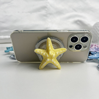 Simulation tridimensionnelle étoile de mer support de téléphone magnétique autocollant extensible support de bureau poignée de téléphone magnétique pliante