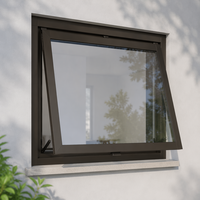 Ventana Abatible de Aluminio con Rotura de Puente Térmico Certificada CE, Ventana con Doble Acristalamiento, Resistente al Viento y al Agua, para Reemplazo en Viviendas