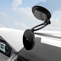 Support de chargeur de voiture sans fil magnétique pliable à rotation 360° pour tableau de bord et pare-brise, avec adhésif 3M puissant, type C
