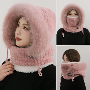 Progress Women's Plush Balaclava Beige Pink Warm Neck Warmer Face Mask For Winter Outdoor Cycling Windproof Hat - Product Image 2