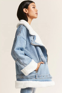 Giacca <span class=keywords><strong>di</strong></span> jeans 043 da <span class=keywords><strong>donna</strong></span> in pelliccia sintetica con marchio elegante <span class=keywords><strong>di</strong></span> alta qualità - Product Image 2