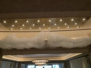 Personalizado Grande Projeto De Luxo Indoor Hotel Lobby Villa Exposição Restaurante Decoração Pedra Pingente Decoração Candelabro