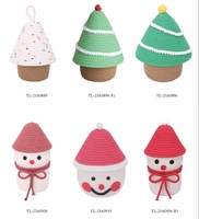 Décoration de noël panier-cadeau corde de coton panier de bonbons Portable thème rouge et vert fête de vacances enfants sac de rangement léger