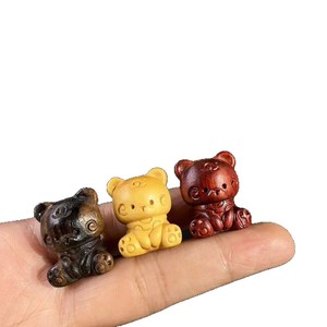 ไม้จันทน์แกะสลักลูกปัดหมีจี้ไม้หลวมสำหรับทำสร้อยข้อมืออุปกรณ์เครื่องประดับ DIY - Product Image 5