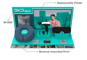 Présentoir de comptoir en acrylique pour appareil de massage Oreiller en forme de U et pistolet Fascia avec affiche UV et porte-brochures - Product Image 5