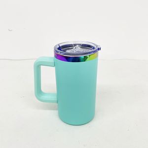 Personalized Customized logo <b>Mirror</b> rainbow Plated Underneath Powder Coated Coffee Beer Travel 20oz Tumbler Mugs - Product Image 2