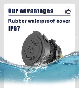 Зарядное устройство <span class=keywords><strong>USB</strong></span> для автомобиля, лодки, мотоцикла, мотобайка, 12/24В, встраиваемое, с двумя портами <span class=keywords><strong>USB</strong></span>, 30W PD и QC3.0 18W - Product Image 4