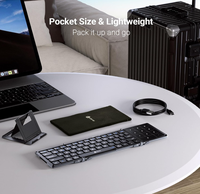 Clavier Bluetooth pliable IClever BK18 Portable, rechargeable, format de poche pour les voyages, compatible avec iPad, iPhone, ordinateur portable