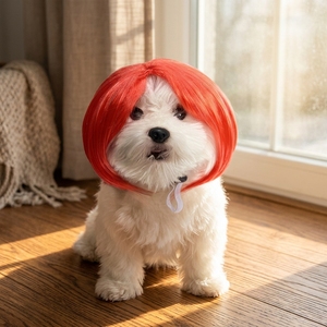 Pelucas Personalizadas HLC para Mascotas de Halloween, Peluca de Pelo Liso Colorido para Disfraces de Mascotas, Peluca para Perros y Gatos, Carnaval, Diversión, Cosplay, Accesorios para la Cabeza de Mascotas - Product Image 1