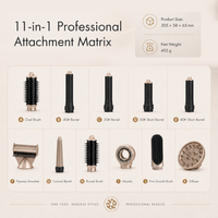 PRITECH Ensemble de brosses à air chaud haute vitesse 120000RPM, Sèche-cheveux ionique BLDC, Multi-styler, Outils de bouclage automatique