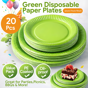 Assiettes en papier jetables écologiques de 9 pouces, revêtement PE de qualité alimentaire, biodégradables, logo personnalisé, marque XIEFA, usage commercial pour les fêtes - Product Image 3