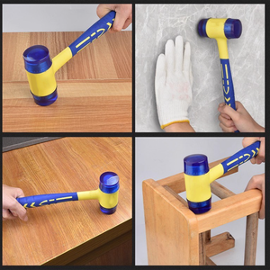 Martillo <span class=keywords><strong>de</strong></span> <span class=keywords><strong>Goma</strong></span> <span class=keywords><strong>de</strong></span> Doble Cabeza con Cabezas Azules Reemplazables y Empuñadura Ergonómica Antideslizante - Product Image 6