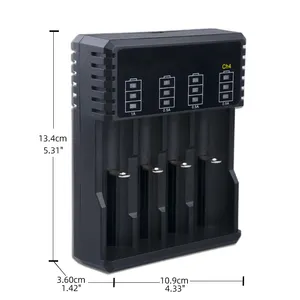 Fast 4-Slot Charger For Li-ion Batteries Compatible With 3.7V Lithium Battery 26650 21700 18650 Battery Charger