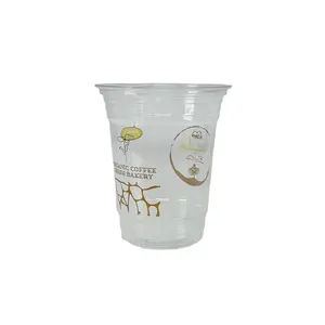 Disposable 12oz 16oz 20oz 24oz Clear Color Bubble Tea Coffee Drinking Plastic Milk Tea Cups
