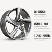 Jantes forgées sur mesure OEM à 5 branches, 17-24 pouces, finition gris canon usiné, en alliage d'aluminium, nouvelle compatibilité universelle avant/arrière Mercedes S