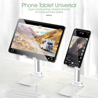 Support pour téléphone et tablette en alliage d'aluminium à hauteur réglable pour support de bureau pliable pour bureau/lit