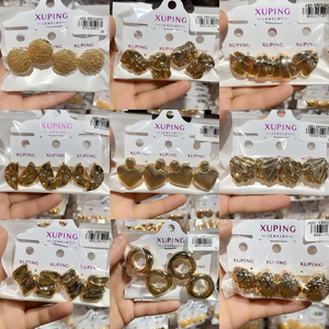 250919 XUPING Aretes de Moda para Mujer Joyería al por Mayor Gruesos sin Piedras Cobre Ecológico Bañados en Oro Tipo Argolla - Product Image 6