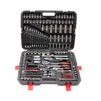 Ensemble d'outils mécaniques de 215 pièces, douilles et clés à cliquet, kit d'outils de réparation automobile, boîte à outils