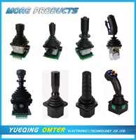 Manette de commande d'excavatrice à deux boutons OMTER OM3000B-2AC-NA-MS12-B0018, retour par ressort, résistance 10KOHM, couleur noire, pour grue
