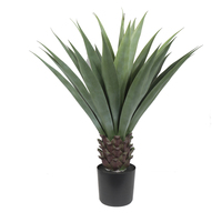 Agave artificielle en plastique avec tronc en bois véritable, plante tropicale d'intérieur, résistante aux UV, écologique, pour aménagement paysager, 100 cm, Pâques