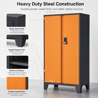 Armario de Almacenamiento de Herramientas para Taller o Garaje, de Acero Resistente, con Doble Puerta, Cerradura Electrónica, Estantes Ajustables y Patas de Soporte Anguladas