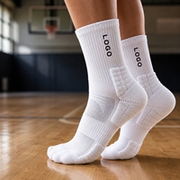 Chaussettes de sport en coton mi-mollet personnalisées, douces, respirantes, en tricot, pour le fitness, l'entraînement, les sports de plein air, chaussettes en tissu éponge