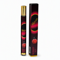 Eau de Parfum pour Femme en Flacon Fin avec Bouchon Doré, Boîte de Présentation Noire et Rouge à Motifs Floraux, Velours, Longue Durée