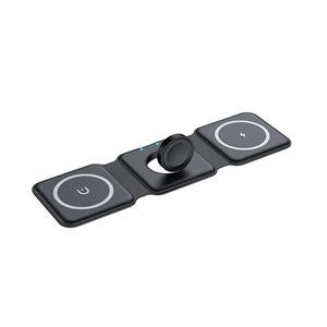 2024 Cargador inalámbrico magnético Cargador inalámbrico plegable Soporte 15W 3 en 1 Cargador inalámbrico plegable para Iwatch para <span class=keywords><strong>Airpods</strong></span> - Product Image 6