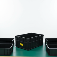 Schwarze ESD-Zirkulation sbox Anti statische Leiterplatte verpackung Aufbewahrung komponenten behälter Kunststoff-ESD-Box 600*400*255mm ESD-Box