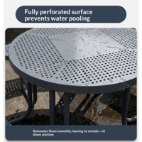 Ensemble table et chaises connectées d'extérieur, étanche et résistant au soleil, en acier rond, pour pique-nique multi-personnes, mobilier d'extérieur pour parc et marché nocturne
