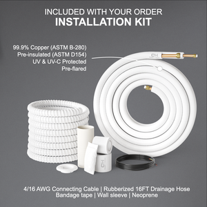 เครื่องปรับอากาศแบบแยกส่วนขนาดเล็ก 28000 BTU ระบบสามโซน พร้อมฮีทปั๊ม 23.8 SEER 230V ระบบไร้ท่อ รองรับ WiFi ขายส่งจากโรงงาน - Product Image 2