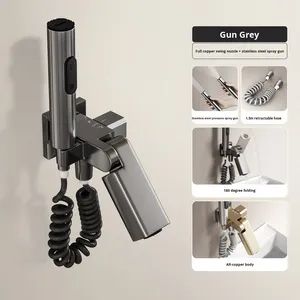Pistola pulverizadora de latón moderna para <span class=keywords><strong>inodoro</strong></span>, una entrada, dos salidas, grifo de pulverización <span class=keywords><strong>Vertical</strong></span>, válvula de ángulo, baño de alta presión para Hotel - Product Image 6