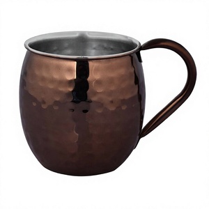 Tasse de Mule de moscou en acier inoxydable avec poignée de tuyau W/martelage ou Sublimation de couleur extérieure tasses de Mule de moscou en cuivre tasse de Cocktail de bière - Product Image 1