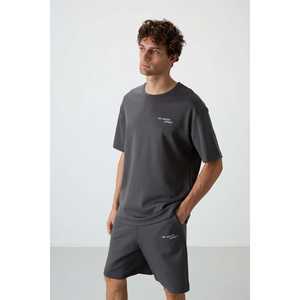 <b>Khaki</b> Cotton <b>Men's</b> Bermuda <b>Shorts</b> Set Oversize Fit Soft Textured 85250 - Product Image 6