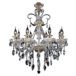 Lámpara Colgante de Cristal con Acabado Dorado, Base para Bombilla E26, LED Blanco Cálido de 2700K, Altura Ajustable, Ra90, Garantía de 5 Años - Product Image 5