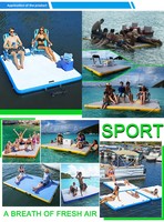 Nouvelle plateforme flottante gonflable, radeau, tapis de yoga aquatique, plateforme de repos personnalisable en PVC pour yacht et loisirs