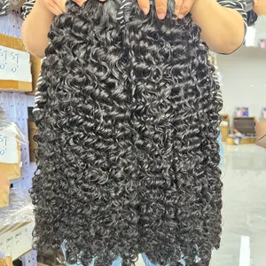 Factory Wholesale Raw Vietnamese Human Hair Virgin Burmese Curly Hair Bundles Vendor