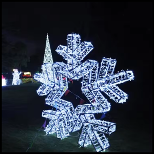 Guirlandes lumineuses de Noël extérieures, étanches, décoratives, à LED, motif flocon de neige, pour la décoration du Nouvel An - Product Image 2