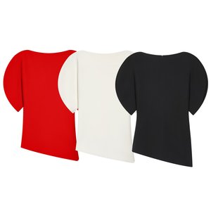 Chemisiers hauts décontractés à manches courtes, col rond, design <span class=keywords><strong>asymétrique</strong></span>, couleur unie, 3 coloris, pour femmes - Product Image 1