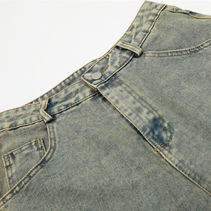 Pantaloncini in <span class=keywords><strong>Denim</strong></span> blu estate di alta qualità con bordi grezzi pantaloncini da <span class=keywords><strong>uomo</strong></span> in jeans Casual Clean Fit Baggy Jorts - Product Image 3