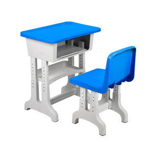 Ensemble Chaise et Bureau <span class=keywords><strong>Scolaire</strong></span> en Plastique Vente Directe Usine Empilable Léger Mobilier de Classe Maternelle et Primaire Réglable en Hauteur - Product Image 2
