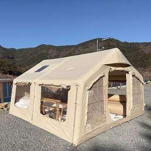 Outdoor 17.2 Inflatable <b>Tent</b> Hut Green PVC Oxford Fabric Waterproof Four-season Two Bedrooms Living <b>Room</b> Quick Setup - Product Image 5