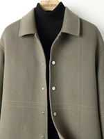 Automne nouveau manteau décontracté pour hommes Version coréenne lâche bouton court simple boutonnage pardessus imperméable laine Nylon tricoté coton