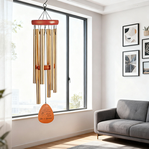 Carillon à vent élégant et melodieux en aluminium à 6 tubes, fabrication artisanale, résistant aux intempéries, style <span class=keywords><strong>Art</strong></span> Déco pour <span class=keywords><strong>jardin</strong></span>, vente directe du fabricant - Product Image 3