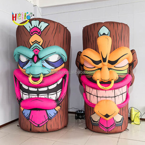 Hawaiian Solar Garden Tiki Estatua Inflable Luau Decoración al aire libre - Product Image 3