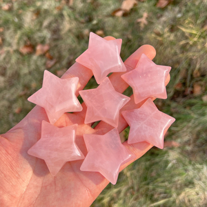 Quarzo <span class=keywords><strong>Rosa</strong></span> Naturale All'Ingrosso, Intaglio a <span class=keywords><strong>Stella</strong></span>, <span class=keywords><strong>Pietra</strong></span> dell'Amore Lucidata, Pentagramma per la Guarigione - Product Image 1