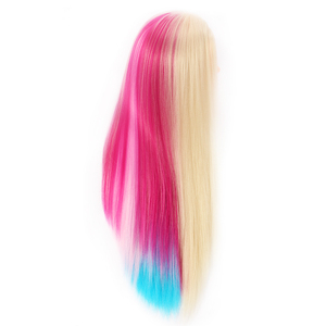 Cabeza de Maniquí para Prácticas de Peluquería, 28 Pulgadas, 100% Fibra de Alta Temperatura, Colorida, para Entrenamiento de Peinado y Trenzado - Product Image 5