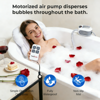 Machine à bulles pour baignoire avec réglages de bulles réglables, tapis de massage à jet d'air et télécommande pour la maison et le bain de spa